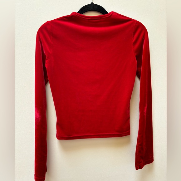 Red velour long sleeve top y2k - Picture 6 of 10